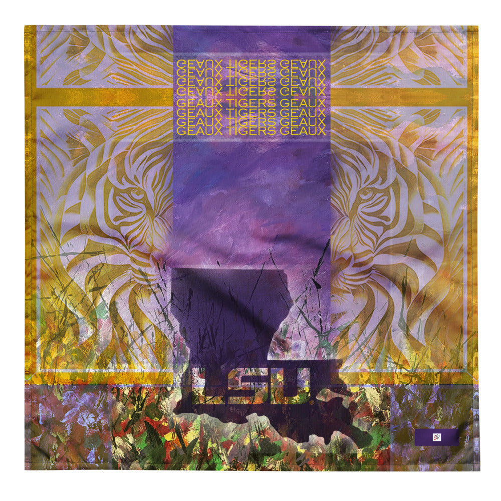 Rongin Bandana | GEAUX TIGERS | Gold + Purple
